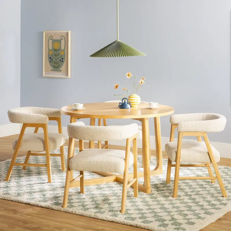 Ensemble de table à manger 5 pièces en bois massif Middlebrook avec chaises bi-matière