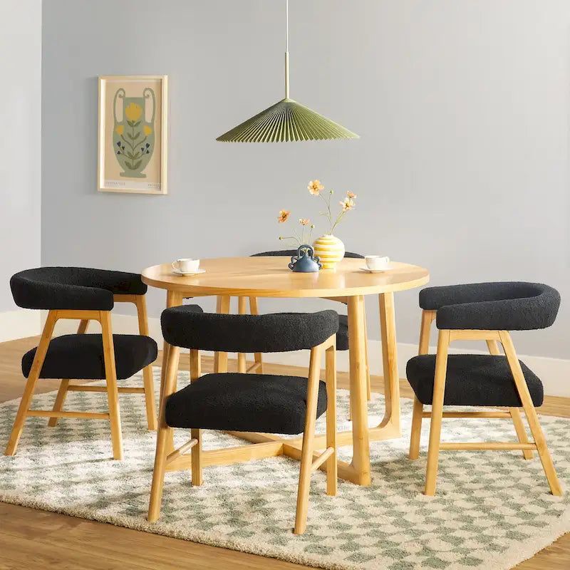 Ensemble de table à manger 5 pièces en bois massif Middlebrook avec chaises bi-matière