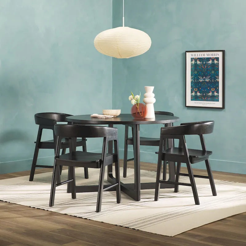 Ensemble de salle à manger 5 pièces Middlebrook avec chaises en bois massif