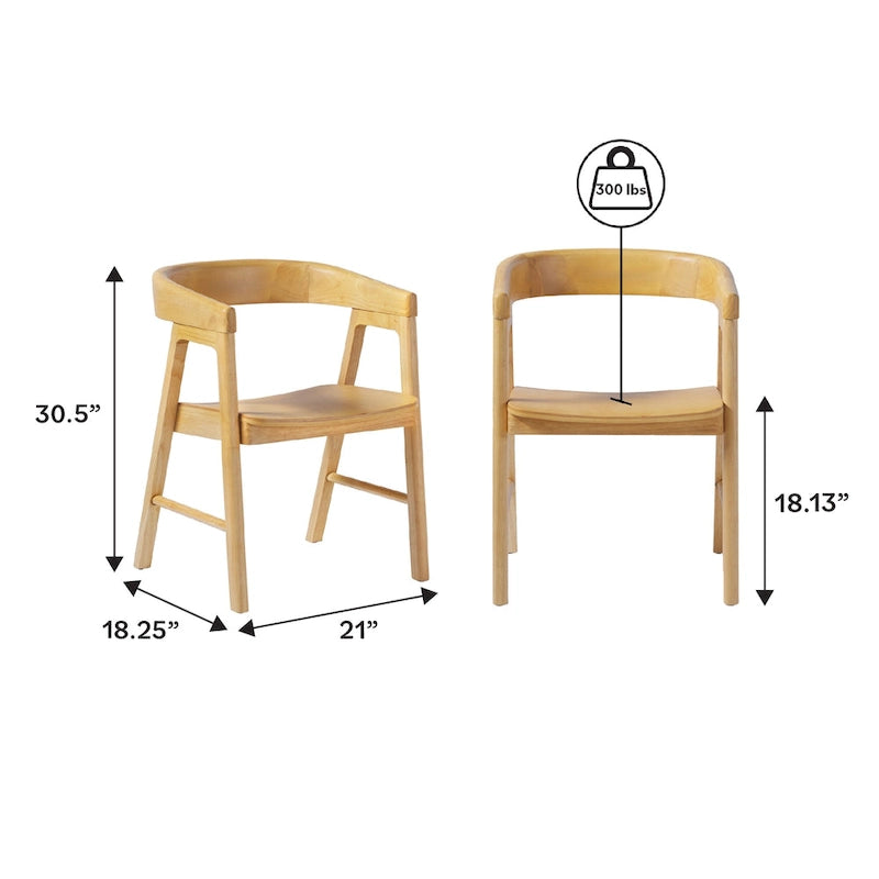 Ensemble de salle à manger 5 pièces Middlebrook avec chaises en bois massif
