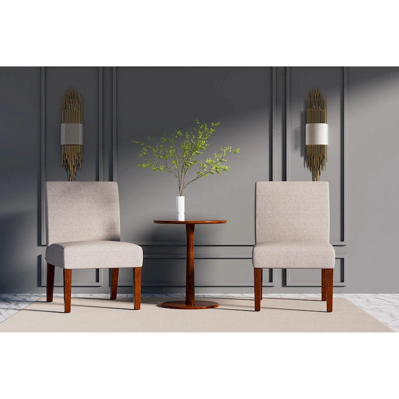 18.7 Chaises d'appoint avec table ronde (lot de 2)