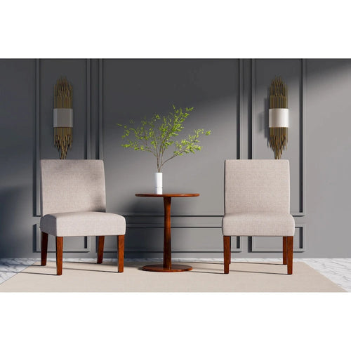 18.7 Chaises d'appoint avec table ronde (lot de 2)