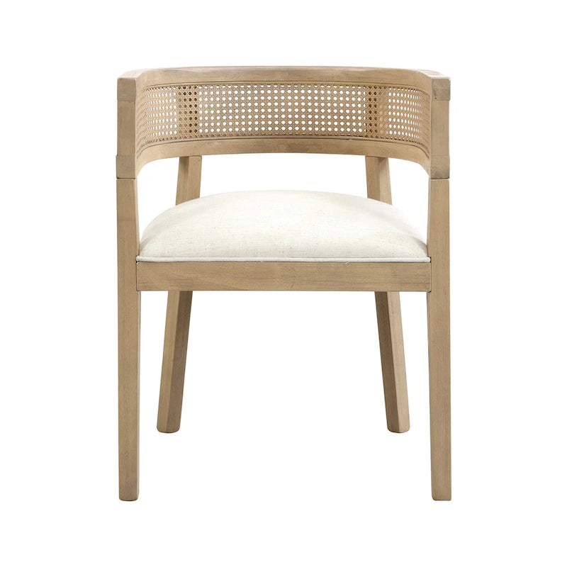 Ensemble de salle à manger 7 pièces Lythor avec sièges rembourrés, tissage en rotin, bois d'hévéa par Christopher Knight Home