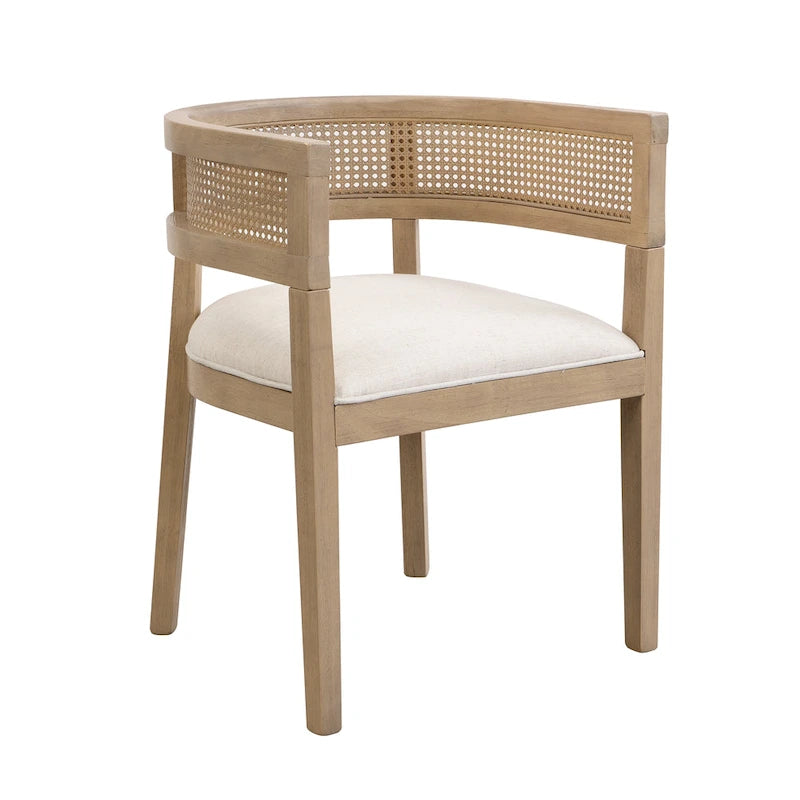 Ensemble de salle à manger 7 pièces Lythor avec sièges rembourrés, tissage en rotin, bois d'hévéa par Christopher Knight Home
