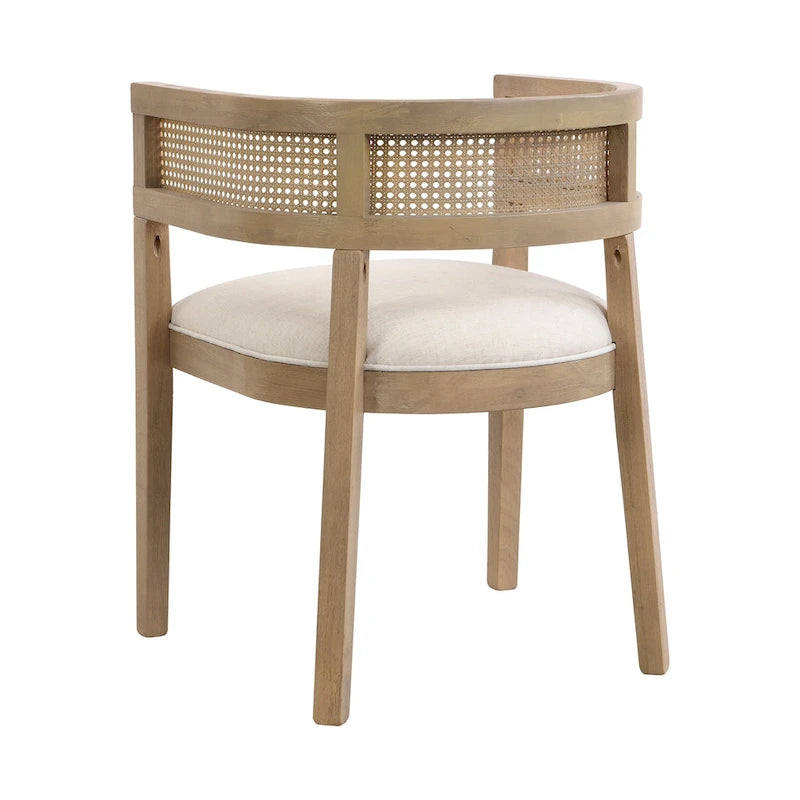 Ensemble de salle à manger 7 pièces Lythor avec sièges rembourrés, tissage en rotin, bois d'hévéa par Christopher Knight Home