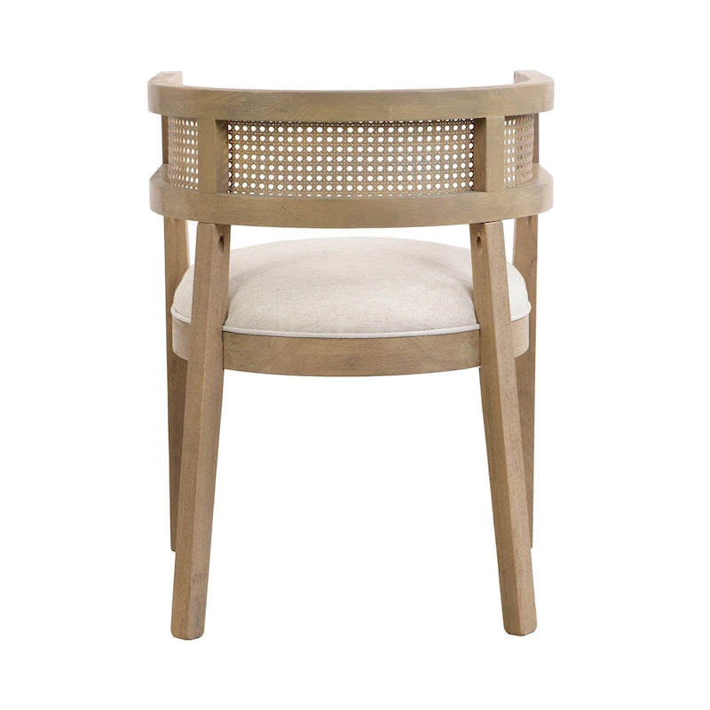 Ensemble de salle à manger 7 pièces Lythor avec sièges rembourrés, tissage en rotin, bois d'hévéa par Christopher Knight Home