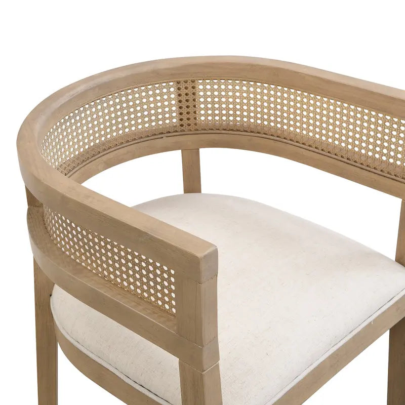 Ensemble de salle à manger 7 pièces Lythor avec sièges rembourrés, tissage en rotin, bois d'hévéa par Christopher Knight Home