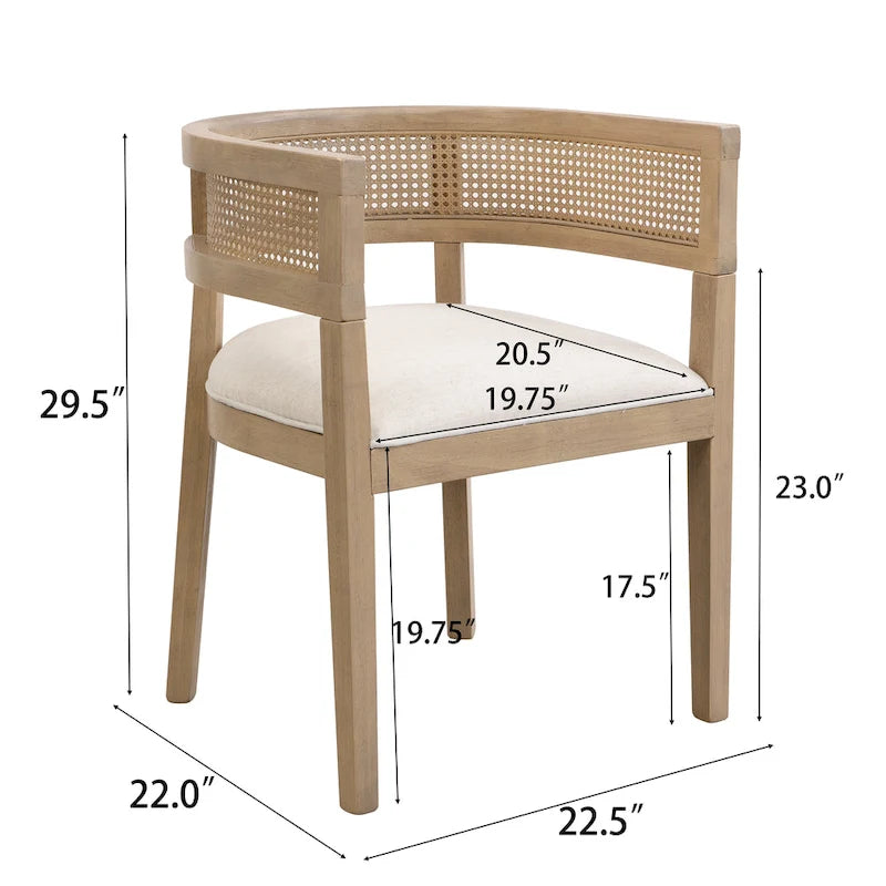Ensemble de salle à manger 7 pièces Lythor avec sièges rembourrés, tissage en rotin, bois d'hévéa par Christopher Knight Home