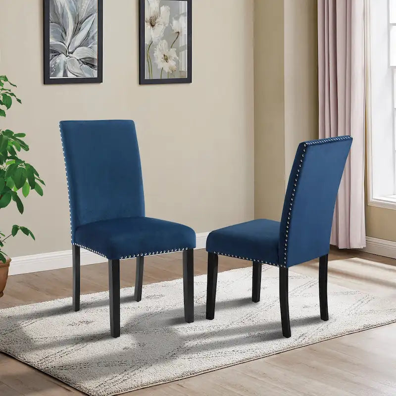 Ensemble table et chaises de salle à manger compact 5 pièces, ensemble table et chaises de salle à manger moderne avec chaises à clous chromés pour la cuisine