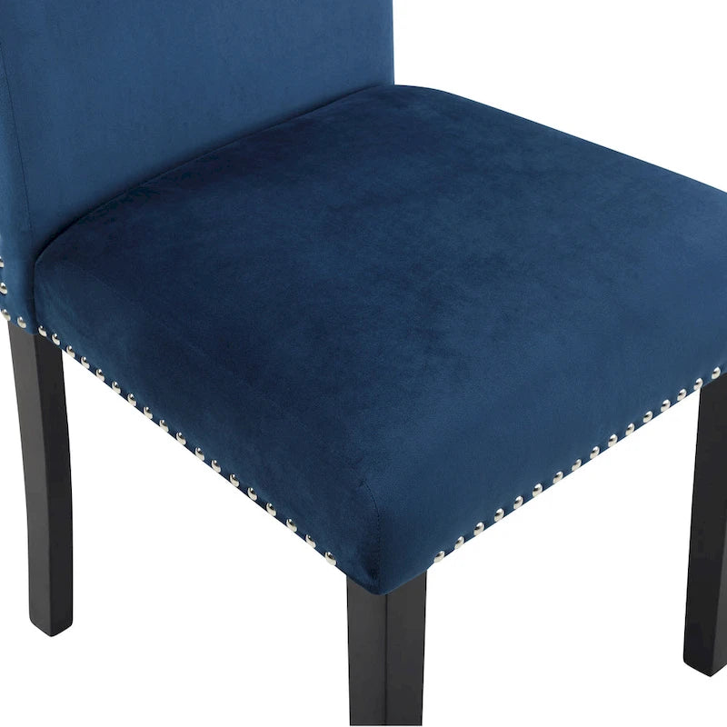 Ensemble table et chaises de salle à manger compact 5 pièces, ensemble table et chaises de salle à manger moderne avec chaises à clous chromés pour la cuisine