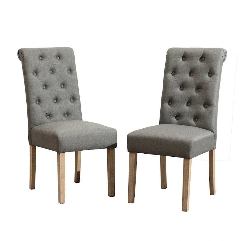 Ensemble table et chaises de salle à manger en bois, ensembles de table et chaises de salle à manger simples avec chaises rembourrées capitonnées et pieds tournés pour la cuisine