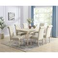 Ensemble table et chaises de salle à manger moderne, ensemble table et chaises de salle à manger pour fêtes à domicile avec 6 chaises capitonnées et pieds tournés pour la cuisine