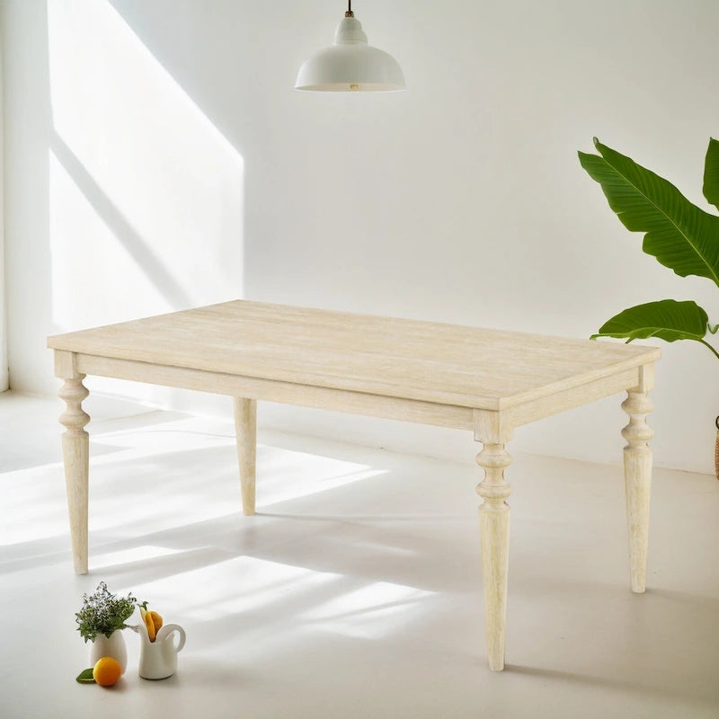 Ensemble table et chaises de salle à manger moderne, ensemble table et chaises de salle à manger pour fêtes à domicile avec 6 chaises capitonnées et pieds tournés pour la cuisine