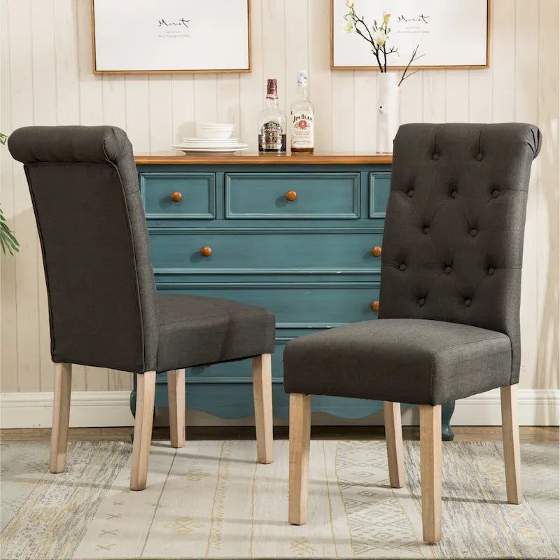 Ensemble table et chaises de salle à manger moderne, ensemble table et chaises de salle à manger pour fêtes à domicile avec 6 chaises capitonnées et pieds tournés pour la cuisine