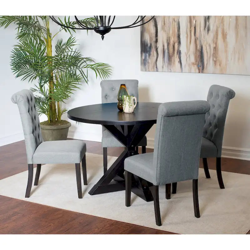 Ensemble Table et Chaises de Salle à Manger pour Petit Appartement, Ensemble Table et Chaises de Salle à Manger Rondes avec Table Piédestal en Croix pour Cuisine
