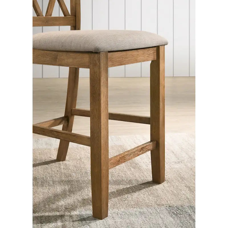 Ensembles table et chaises de salle à manger rondes en bois Style rustique Ferme avec piédestal croisé