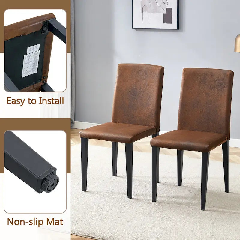 Ensemble de salle à manger moderne, table ronde avec rangement et chaises de salle à manger en tissu technique, facile à installer