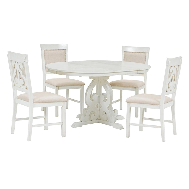 Ensemble de salle à manger fonctionnel rétro, table et chaises extensibles avec rallonges amovibles et pliables pour la salle à manger et la cuisine