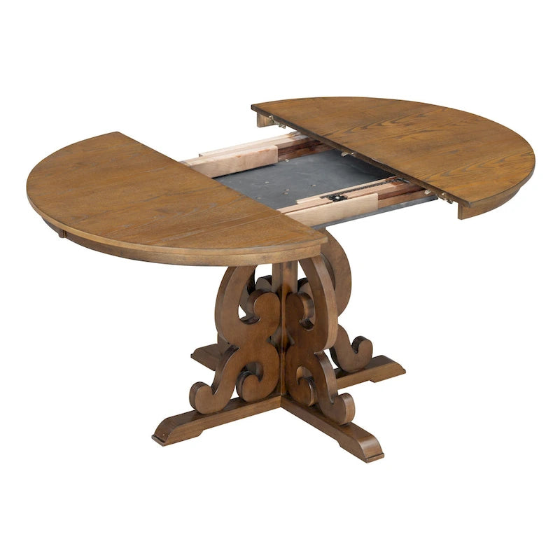 Ensemble de salle à manger fonctionnel rétro, table et chaises extensibles avec rallonges amovibles et pliables pour la salle à manger et la cuisine