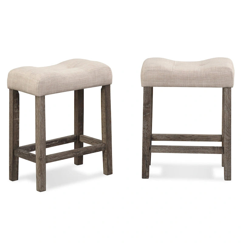 Ensemble de salle à manger 3 pièces à hauteur de comptoir, petite table de salle à manger et chaises d'appartement avec tabourets rembourrés capitonnés pour la cuisine