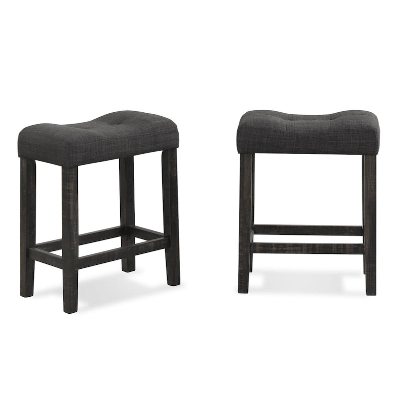 Ensemble de salle à manger 3 pièces à hauteur de comptoir, petite table de salle à manger et chaises d'appartement avec tabourets rembourrés capitonnés pour la cuisine