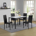 Ensemble table et 4 chaises de salle à manger, ensemble de meubles de salle à manger de cuisine avec table rectangulaire en faux marbre et 4 chaises