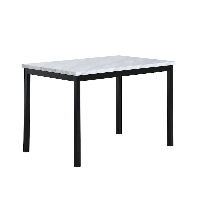 Ensemble table et 4 chaises de salle à manger, ensemble de meubles de salle à manger de cuisine avec table rectangulaire en faux marbre et 4 chaises