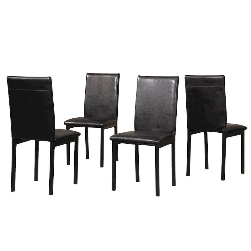 Ensemble table et 4 chaises de salle à manger, ensemble de meubles de salle à manger de cuisine avec table rectangulaire en faux marbre et 4 chaises