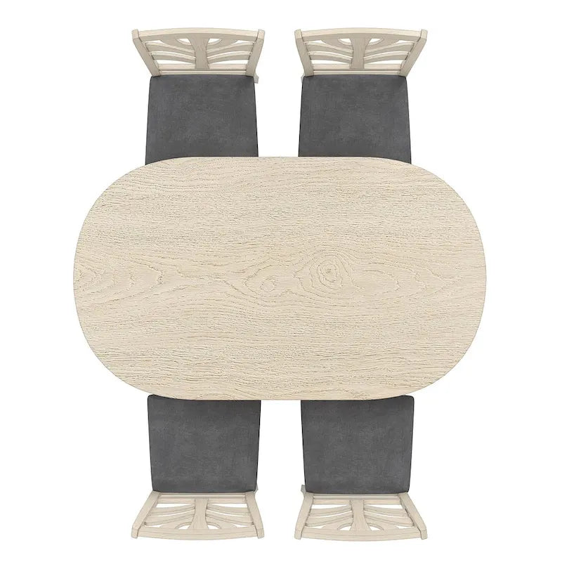 Ensemble de salle à manger VECELO 5/7 pièces comprenant une table de salle à manger ovale
