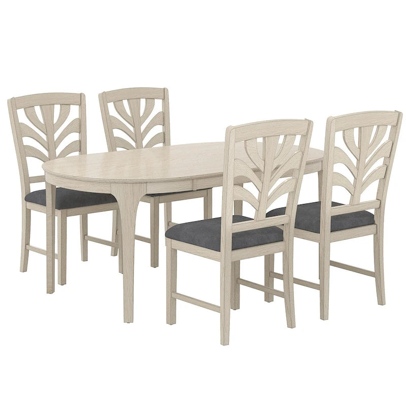 Ensemble de salle à manger VECELO 5/7 pièces comprenant une table de salle à manger ovale