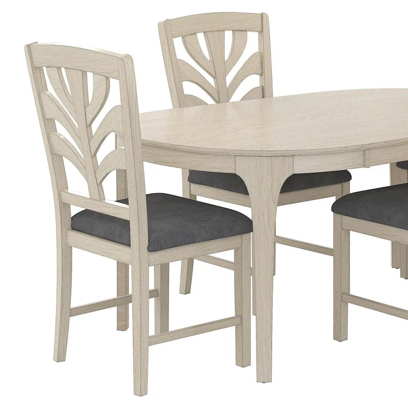Ensemble de salle à manger VECELO 5/7 pièces comprenant une table de salle à manger ovale