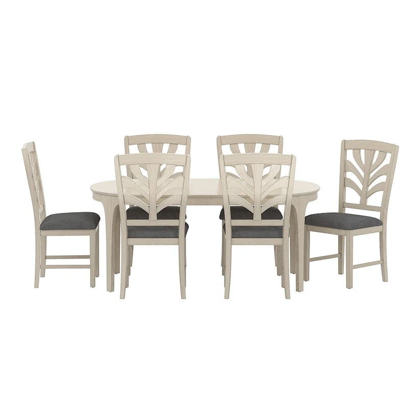 Ensemble de salle à manger VECELO 5/7 pièces comprenant une table de salle à manger ovale