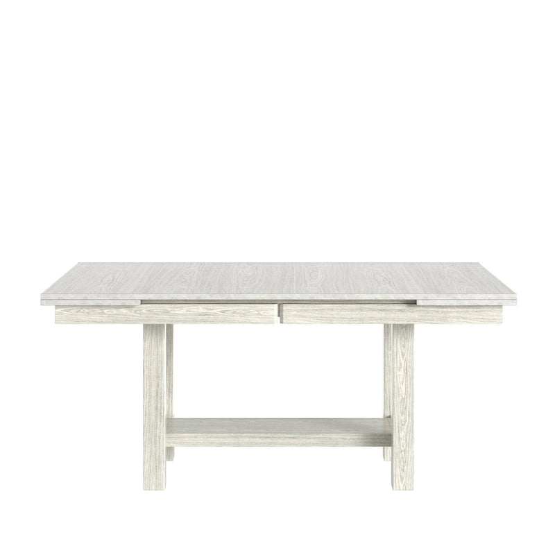 Ensemble table et 6 chaises de salle à manger VECELO 7 pièces, table rectangulaire extensible en bois massif épaissi et 6 chaises de salle à manger en bois massif