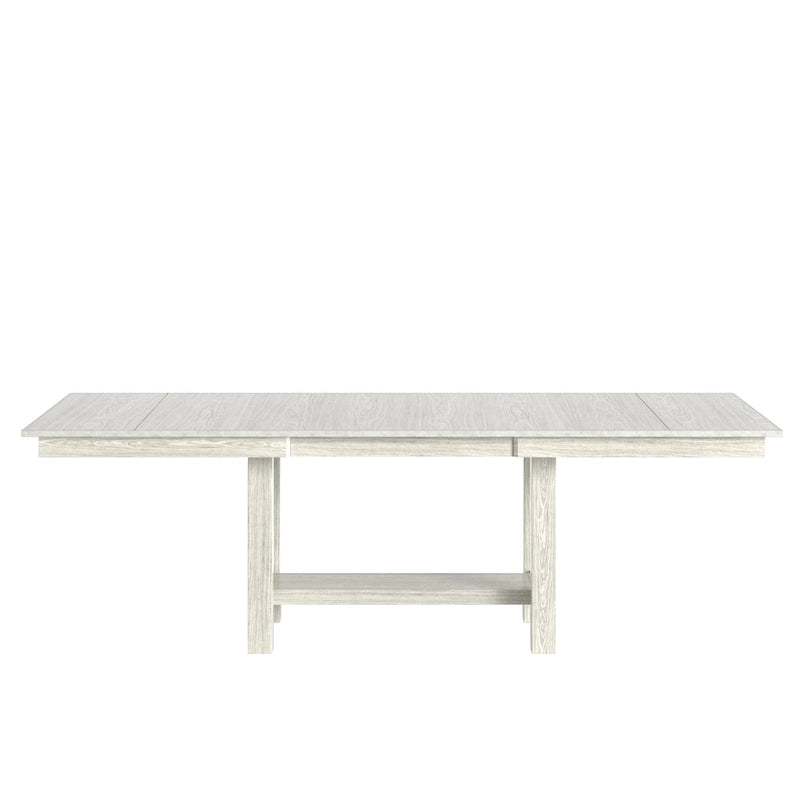 Ensemble table et 6 chaises de salle à manger VECELO 7 pièces, table rectangulaire extensible en bois massif épaissi et 6 chaises de salle à manger en bois massif