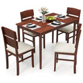 Costway Ensemble de 5 pièces pour salle à manger avec table en bois de style ferme et 4 chaises