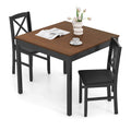 Ensemble de salle à manger 3 pièces Costway – Table carrée en bois avec 2