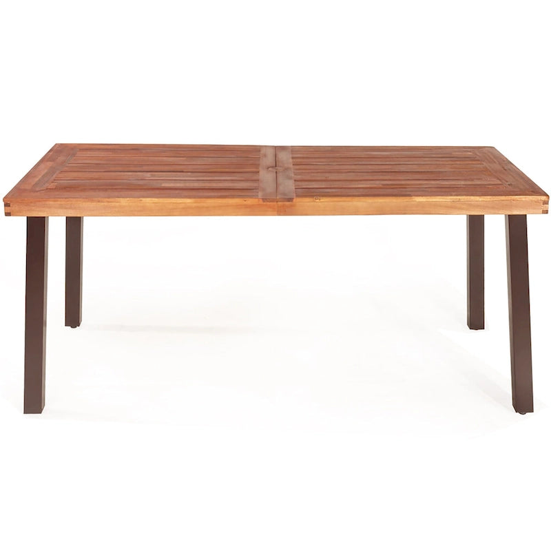 Costway – Ensemble table de pique-nique 3 pièces, table et banc en bois d'acacia avec acier