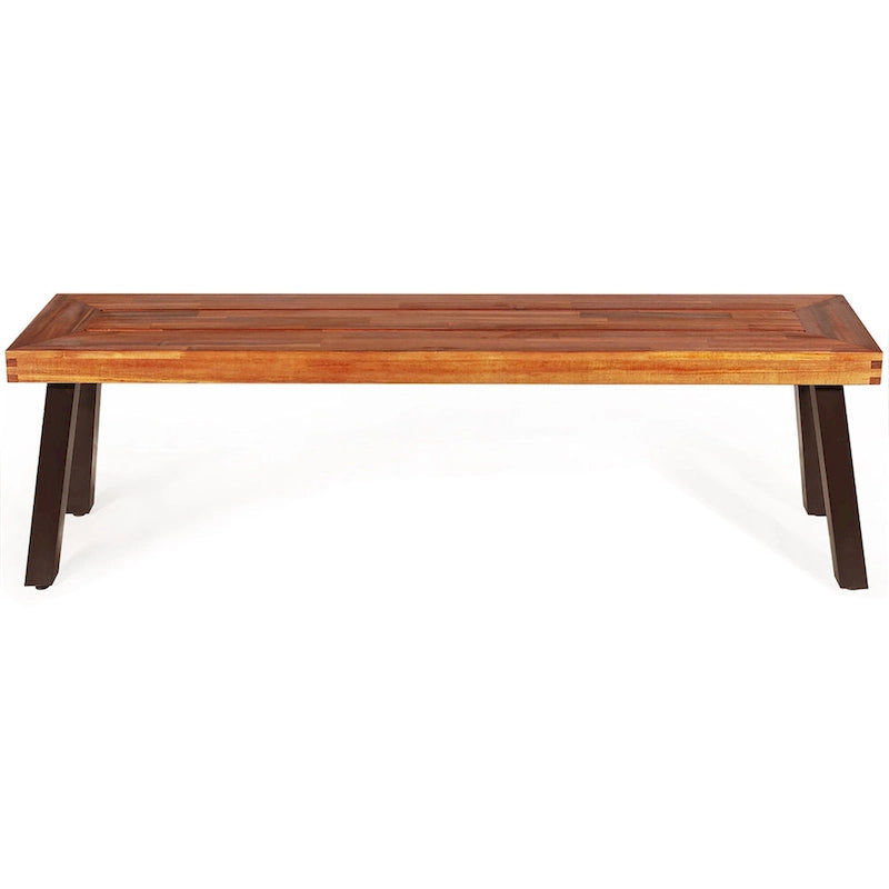 Costway – Ensemble table de pique-nique 3 pièces, table et banc en bois d'acacia avec acier