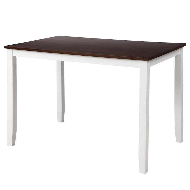 Ensemble de table et de chaises de cuisine de ferme avec patins antidérapants et chaises à dossier en X pour la cuisine