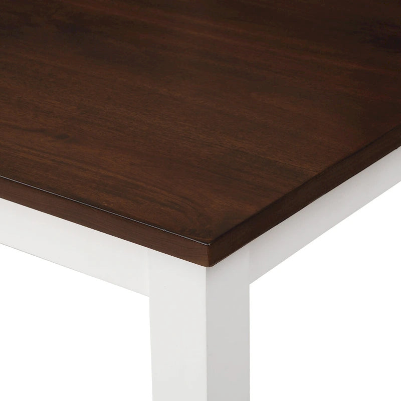 Ensemble de table et de chaises de cuisine de ferme avec patins antidérapants et chaises à dossier en X pour la cuisine