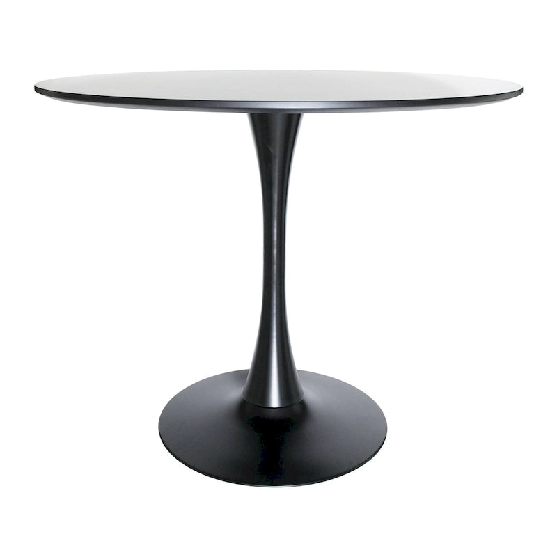 Ensemble de salle à manger 5 pièces avec table ronde en MDF de 35" et 4 chaises latérales en plastique ABS avec pieds en métal doré