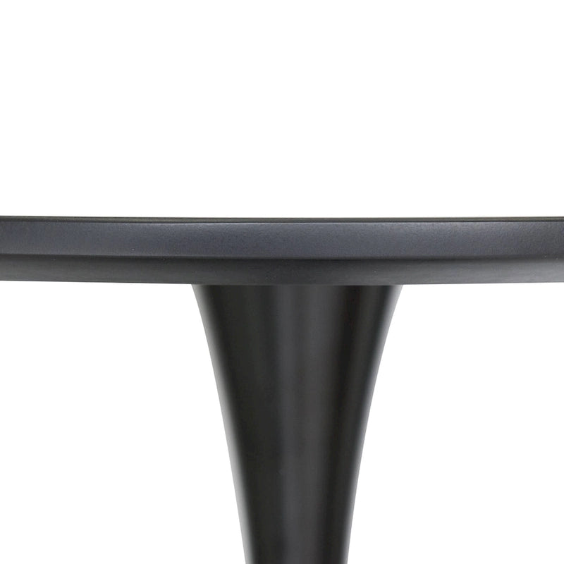 Ensemble de salle à manger 5 pièces avec table ronde en MDF de 35" et 4 chaises latérales en plastique ABS avec pieds en métal doré