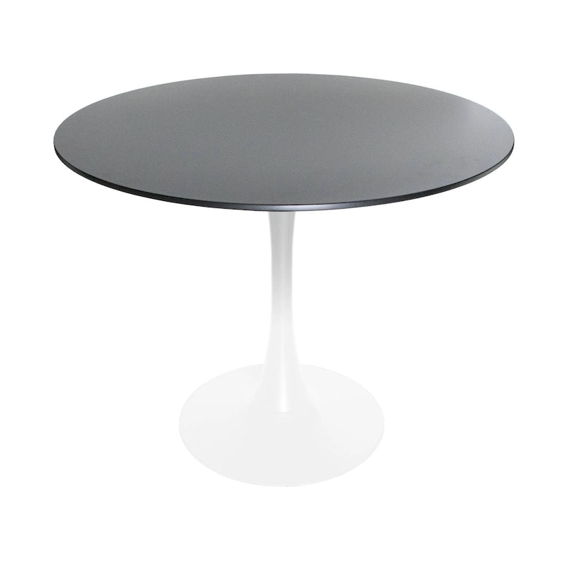 Ensemble de salle à manger 5 pièces Bristol – Table ronde 35" et 4 chaises en plastique avec base dorée