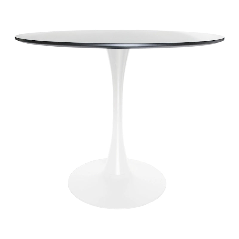 Ensemble de salle à manger 5 pièces Bristol – Table ronde 35" et 4 chaises en plastique avec base dorée