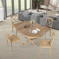 Ensemble de table à manger moderne pour 4 personnes avec table ronde et 4 chaises de cuisine, ensemble de table de cuisine 5 pièces pour salle à manger