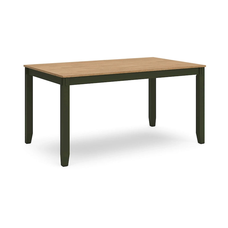 Ensemble table de salle à manger Gasy avec 4 chaises, 1 banc, bois vert foncé, marron