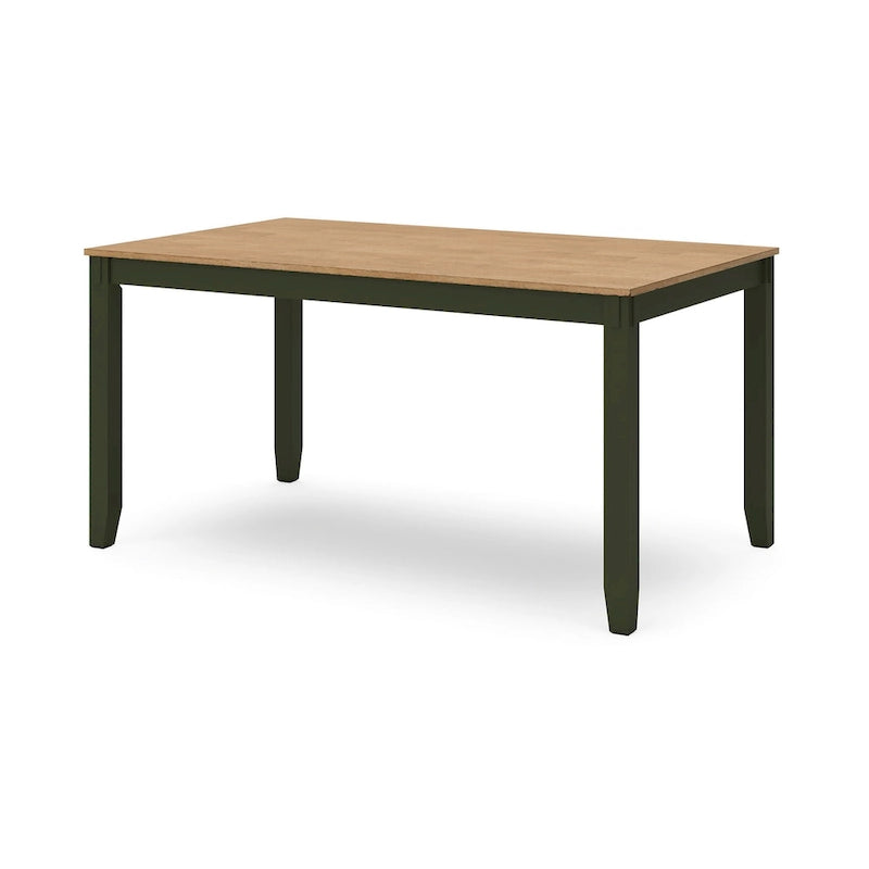 Ensemble table de salle à manger Gasy avec 4 chaises, 1 banc, bois vert foncé, marron