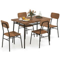 Ensemble table de cuisine carrée et 4 chaises Costway 5 pièces en bois avec cadre en métal