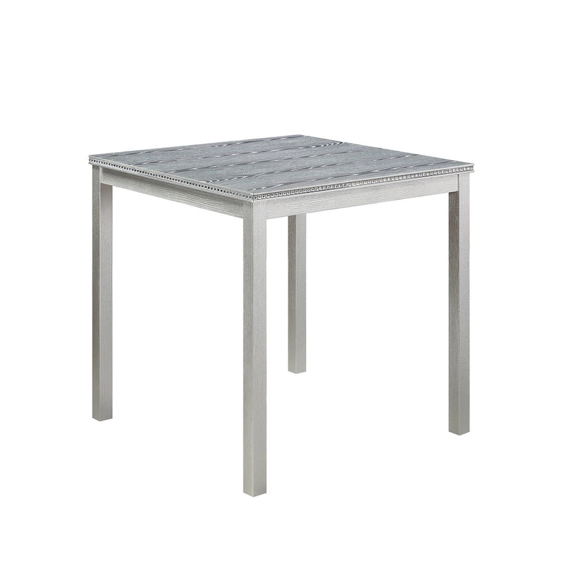 Ensemble de salle à manger 5 pièces à hauteur de comptoir, Meubles de salle à manger en bois avec table carrée et 4 chaises rembourrées