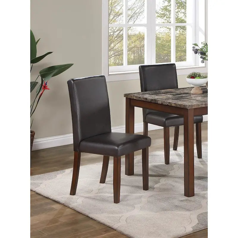 Ensemble de salle à manger 5 pièces, ensemble de dînette de cuisine avec table en faux marbre, banc et 3 chaises rembourrées en similicuir